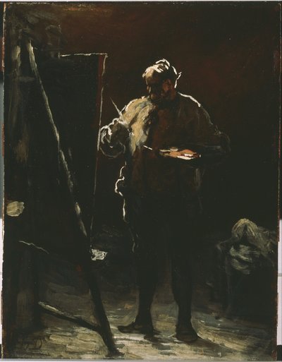 El pintor en su caballete de Honoré Daumier