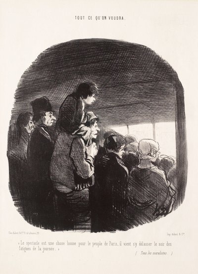 El espectáculo es algo bueno para el pueblo de París de Honoré Daumier