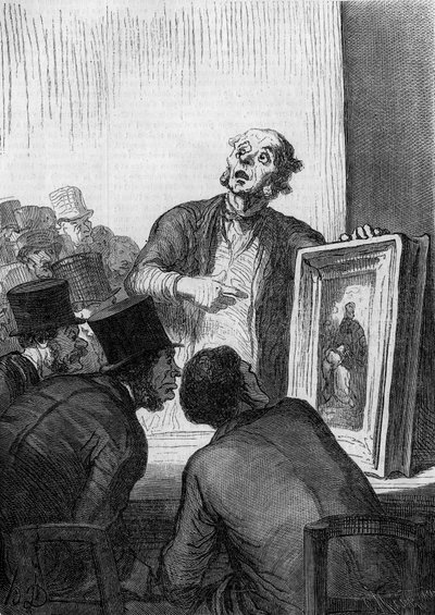 La casa de subastas: el experto en arte. Caricatura de Honoré Daumier. Grabado en 