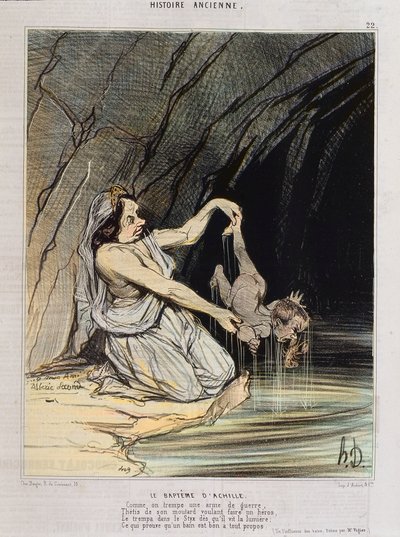 El bautismo de Aquiles - en “Charivari” v.1840 - Honoré Daumier de Honoré Daumier