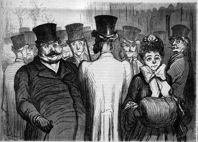 El bulevar de los Italianos. Caricatura de Honore Daumier. Grabado en Le Monde Illustré n°252 del 8 de febrero de Honoré Daumier