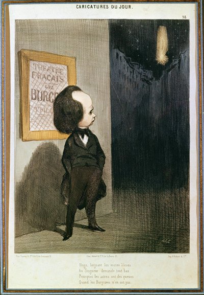 El fracaso de Los Burgraves de Victor Hugo (1802 - 1885), en 1843. Caricatura de Honoré Daumier (1808 - 1879). París, Museo Victor Hugo de Honoré Daumier