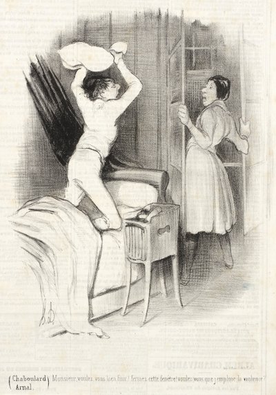 Théâtre du Vaudeville - Pasada la medianoche de Honoré Daumier
