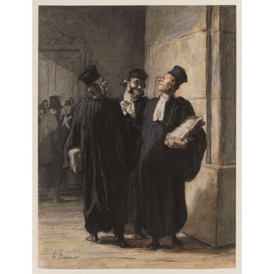 Tres abogados conversando de Honoré Daumier