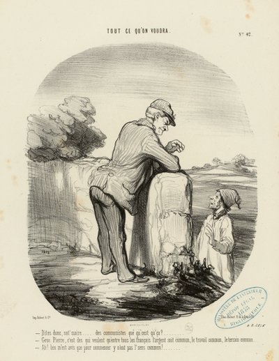 Todo lo que se quiera, n.º 42: - Dígame, señor alcalde... los comunistas, ¿qué son? ... de Honoré Daumier