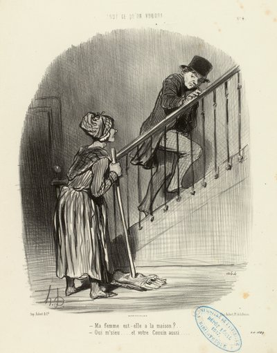 Todo lo que se quiera, n.º 4: ¿Está mi mujer en casa? ... de Honoré Daumier