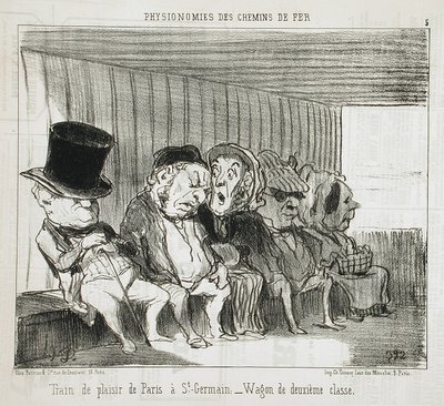 Tren de recreo de París a Saint-Germain... de Honoré Daumier