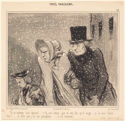 ¡Me molestas, mi esposa!... ya es una hora... de Honoré Daumier