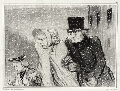 ¡Me fastidias, esposa mía!... Ya hace una hora... de Honoré Daumier