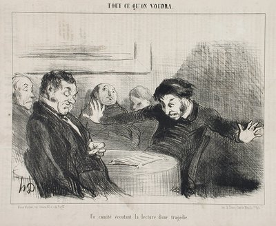 Un comité escucha la lectura de una tragedia de Honoré Daumier
