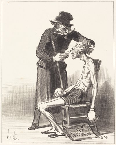 Un luchador desdichado de Honoré Daumier