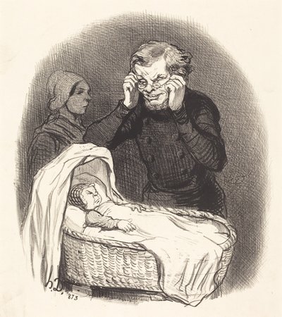Un padre feliz de Honoré Daumier