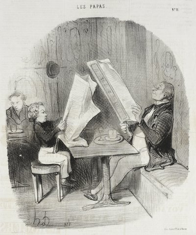 Un niño que se divierte con poco. Le Constitutionnel le basta para toda la velada de Honoré Daumier