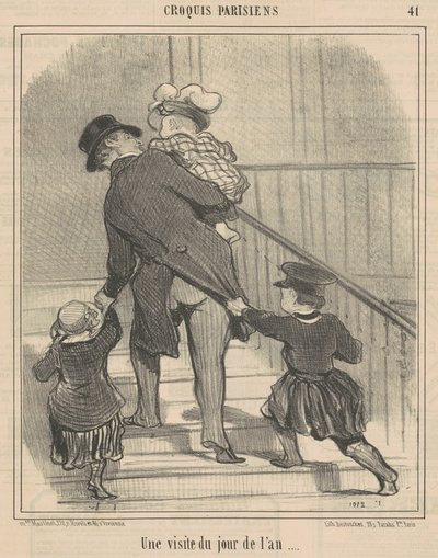 Una visita de Año Nuevo de Honoré Daumier