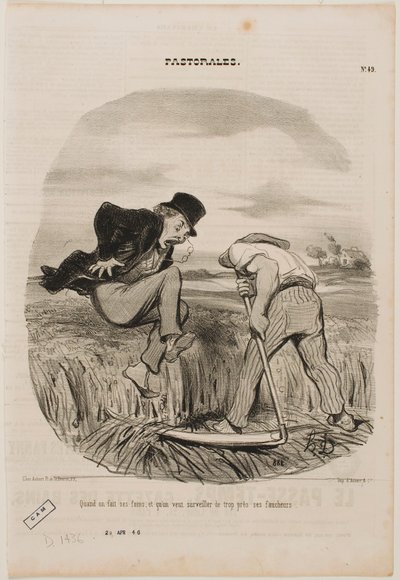 Cuando se hace heno, no se debe estar demasiado cerca de los segadores de Honoré Daumier