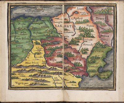 Mapa de Sarmatia De: Rudimenta Cosmographica, 1542 de Honterus