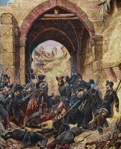 El asedio de Constantina en 1837 - Captura de Constantina - Ataque a la Puerta de Constantina - 13 de octubre de Horace (after) Vernet