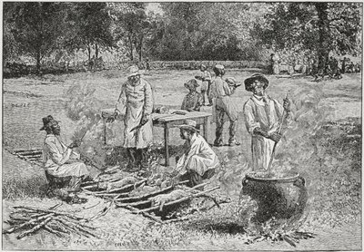 Una barbacoa sureña, ilustración de 