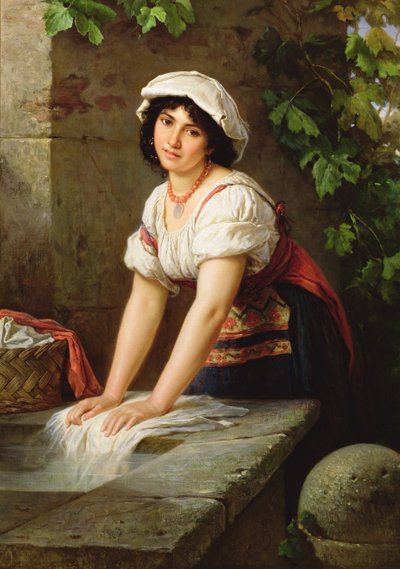 Lavando en el pozo, 1896 de Horace Henry Cauty
