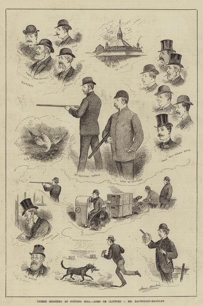 Tiro al pichón en Notting Hill, Lord de Clifford contra el Sr. Davenport-Handley de Horace Morehen
