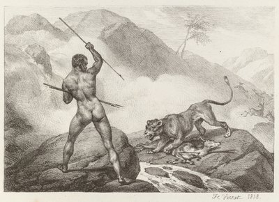 Cazador africano, 1818 de Emile Jean Horace Vernet