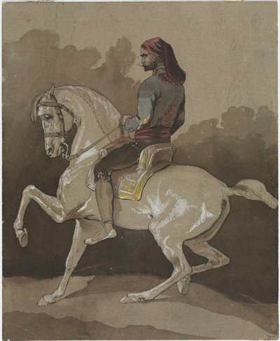 árabe a caballo de Emile Jean Horace Vernet
