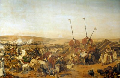 Conquista de Argelia (1830-1847): Captura de la Smalah de Abd el Kader por el Duque de Aumale en Taguin de Emile Jean Horace Vernet