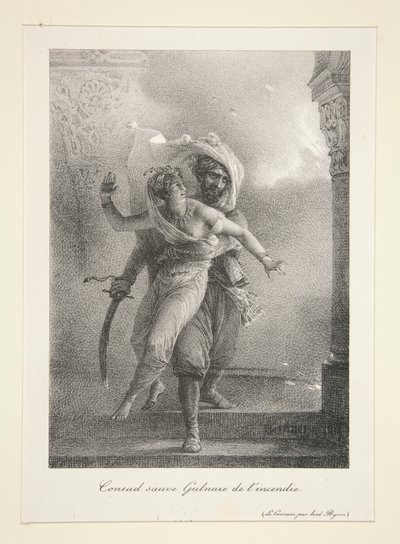 Conrad salva a Gulnare de l de Emile Jean Horace Vernet