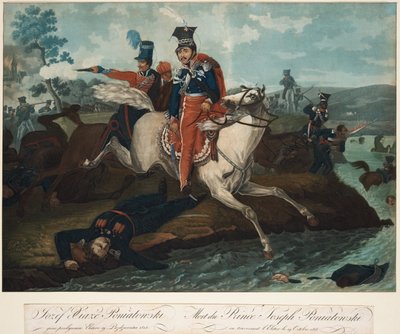 Muerte del Príncipe Józef Poniatowski en la Batalla de Leipzig de Emile Jean Horace Vernet