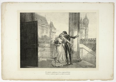 Y cubierto, llorando, con un precioso casco... de Horace Vernet