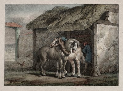 Caballo de granja de Emile Jean Horace Vernet