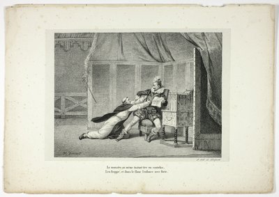 Al mismo tiempo, el monstruo saca un alfanje... de Horace Vernet