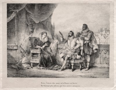 María de Médici y Enrique IV de Francia de Emile Jean Horace Vernet