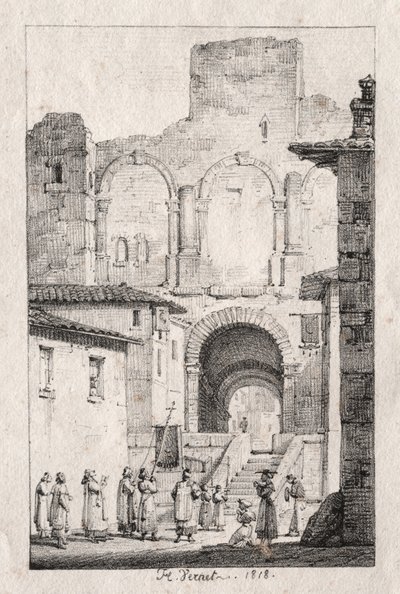 Procesión en Arles de Emile Jean Horace Vernet