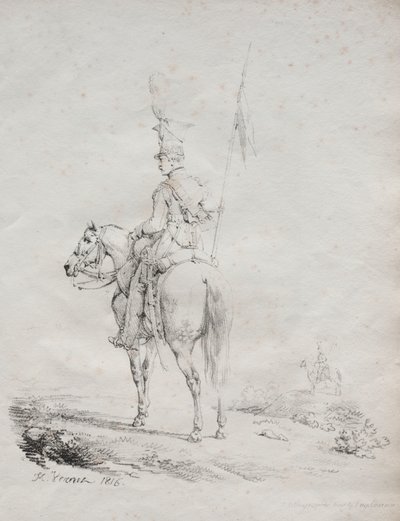 Receuil dessais lithographiques: El lancero en vedette de Emile Jean Horace Vernet