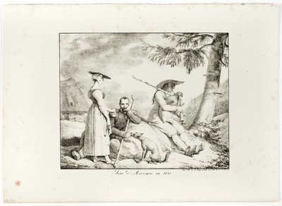 Escena de Auvernia en 1845 de Emile Jean Horace Vernet