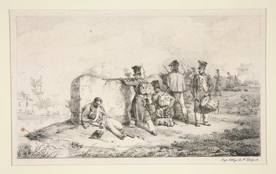 Soldados en escaramuzas de Emile Jean Horace Vernet