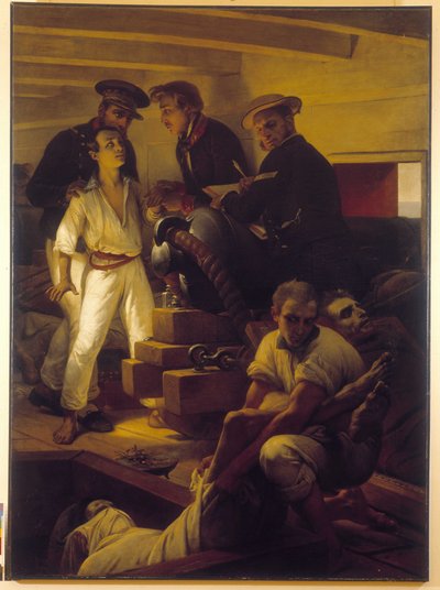 El Cólera a bordo del Melpomene - (Depósito del Servicio Sanitario de Marsella) de Emile Jean Horace Vernet