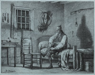 El sirviente de Limier levantándose de la cama de Emile Jean Horace Vernet