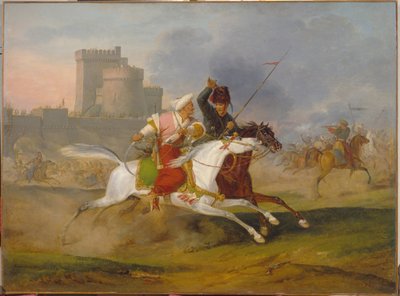 Turco y cosaco - Pintura de Horace Vernet (1789-1863), óleo sobre lienzo de Emile Jean Horace Vernet