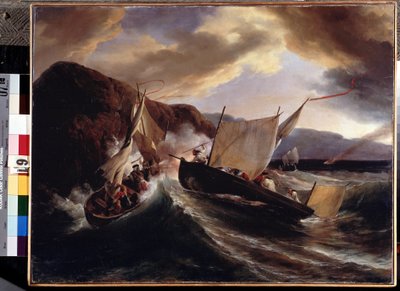 Una batalla naval. Pintura de Horace Vernet (1789-1863). Óleo sobre lienzo, 54 x 70 cm de Emile Jean Horace Vernet
