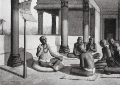 Sankaracharya habla del Dios Único, 815 d.C. (litografía) de Horace van Ruith