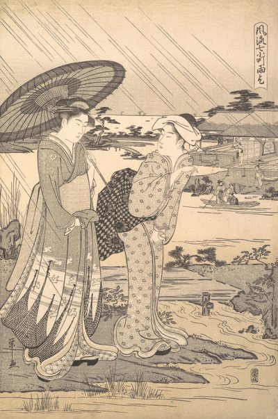 Ono no Komachi Rezando por Lluvia, ca. 1791 de Hosoda Eishi