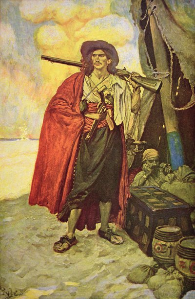 Bucanero de La Española en el Caribe de Howard (after) Pyle