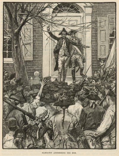 Hamilton dirigiéndose a la multitud de Howard (after) Pyle