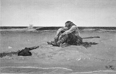 Pirata abandonado en una isla desierta de Howard (after) Pyle