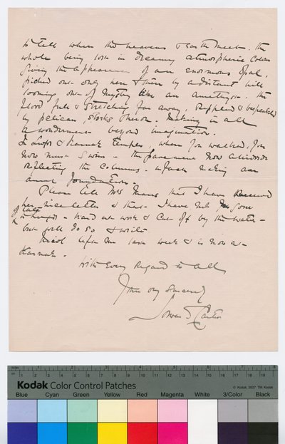Página 2 de una carta de Howard Carter a Kingsmill Marrs, 25 de octubre de 1908 de Howard Carter