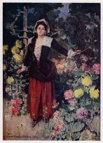 Ilustración para Evangeline, A Tale of Arcadie, de Henry Wadsworth Longfellow (litografía en color) de Howard Chandler (after) Christy