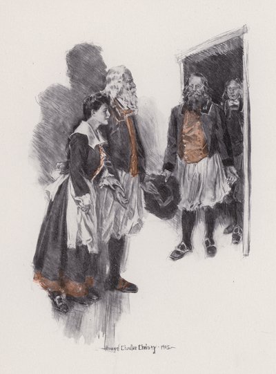 Ilustración de Evangeline, A Tale of Arcadie, de Henry Wadsworth Longfellow (litografía) de Howard Chandler (after) Christy