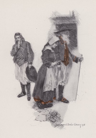 Ilustración de Evangeline, A Tale of Arcadie, de Henry Wadsworth Longfellow (litografía) de Howard Chandler (after) Christy